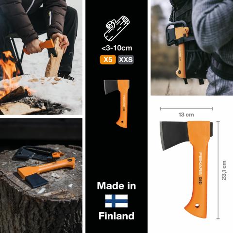 Брадва Fiskars  Х5, снимка 3 - Ръчни инструменти
