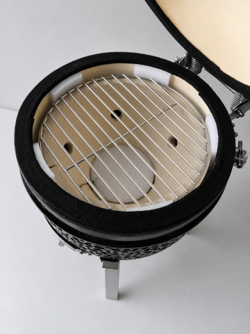 Барбекю Kamado 33x26x34.5 см черно, снимка 4 - Керамични грилове Кamado