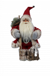 Фигура Дядо Коледа 46см, червен с фенер