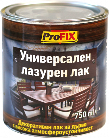 Лазурен лак алкиден Profix 0.75 л, безцветен - Алкидни лазурни лакове