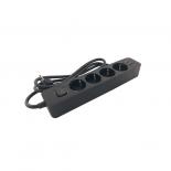 Разклонител 4-ка USB A+C 3 м кабел 3G1,5 черен