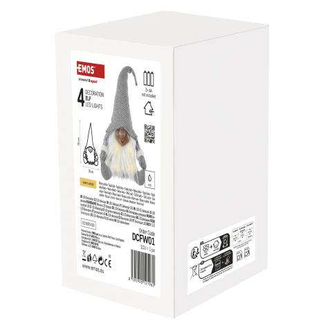 LED коледен елф 35 см, снимка 2 - Светещи фигури