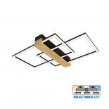 LED плафон LUCAS 36W 1919lm, 3000-4000-6400K, черно+дърво