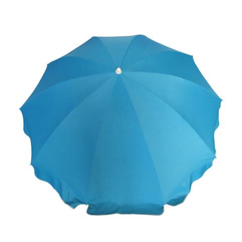 Плажен чадър с чупещо рамо ф250см син, снимка 2 - Плажни чадъри