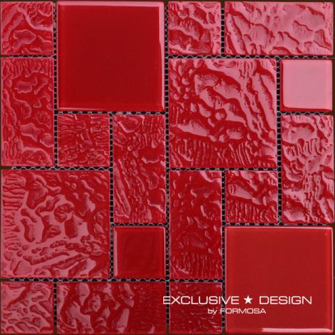 Стъклена мозайка 30х30 см червен - Стъклени