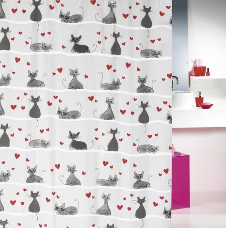 Завеса Lovecats сив180x200 - Текстилни завеси