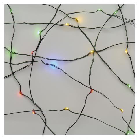 LED коледна верига зелена, 4м многоцветна - Светеща верига