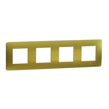 Декор. рамка Unica Studio Metal 4X,  злато/бял - Ключове и контакти