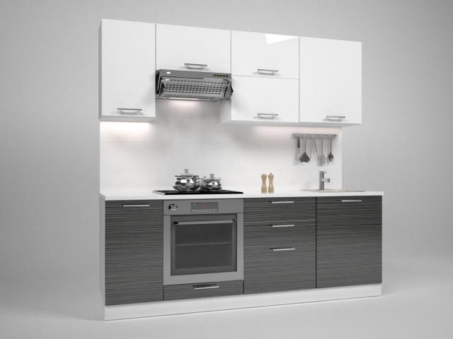 Трейси Шкаф долен 2+1 чекмедже Н 40х82x56 см, черен дъжд, снимка 3 - Модулни кухни с онлайн поръчка