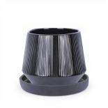 Керамична саксия с подложка 27х27х21 см черна