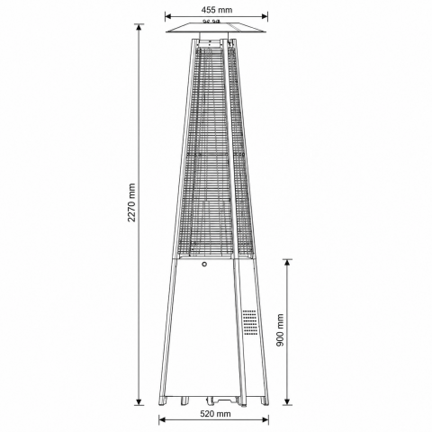 Външен газов отоплител ELITE ODRGH-1376BL - Газови отоплители