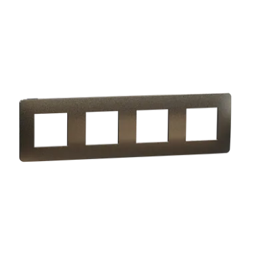 Декор. рамка Unica Studio Metal 4X,  тъмен алум./антрацит - Ключове и контакти