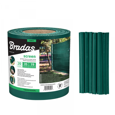 Оградна лента Bradas 19cm x 35m - зелена - Оградки