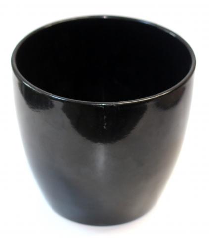 Кашпа черна гланцирана - Керамични кашпи