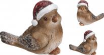 Фигура Коледна птичка с шапка 
11х6,5х10см, микс