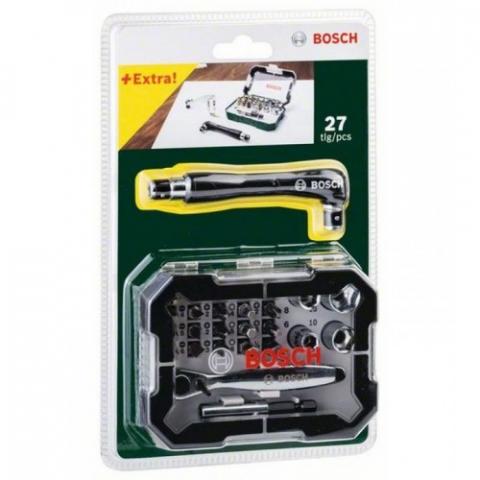 Комплект битове BOSCH 27 части с тресчотка, снимка 2 - Комплекти ръчни инструменти
