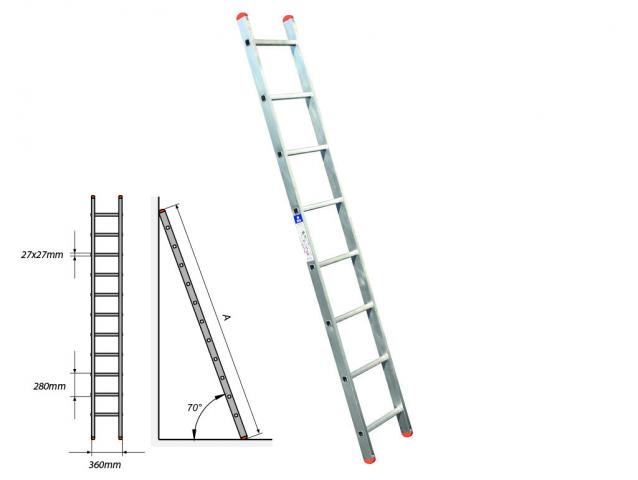 Алуминиева стълба еднораменна 1х10 стъпала - Строителство