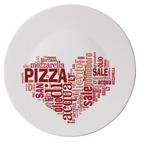 Чиния за пица Ronda 33 см - I love Pizza Red - Чинии