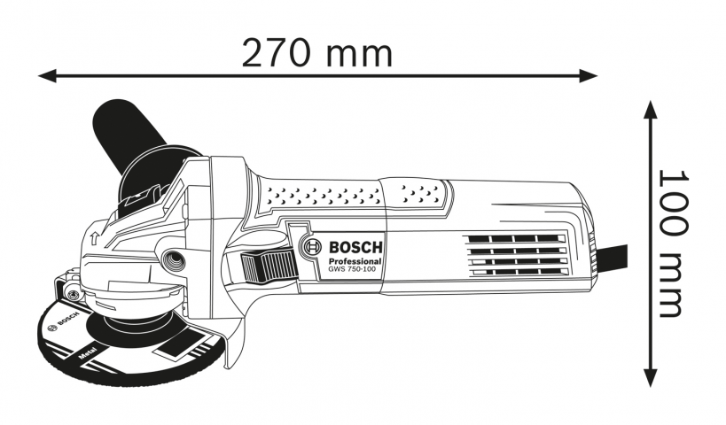 Ъглошайф  Bosch Blue GWS 750 S 115мм, снимка 3 - Ъглошлайфи 115мм