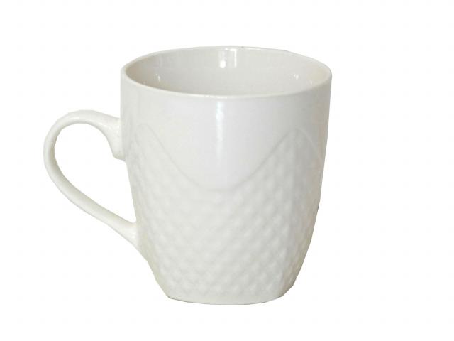 Чаша керамична релеф бяла - Чаши