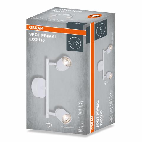 Спот двойка PRIMAL GU10 бял OSRAM, снимка 2 - Спотове