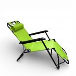 Къмпинг шезлонг 153х60х80 см светлозелен
