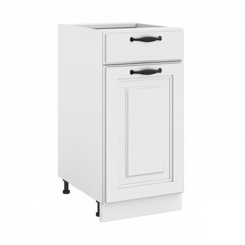 Долен шкаф с врата и чекмедже Gaja White - Модулни кухни с онлайн поръчка