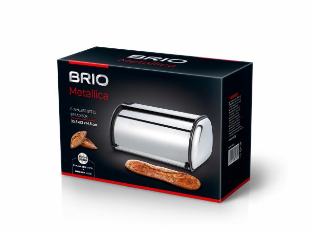 BRIO Metallica Кутия за хляб 35.5x23x14.5см, снимка 3 - Кутии за хляб
