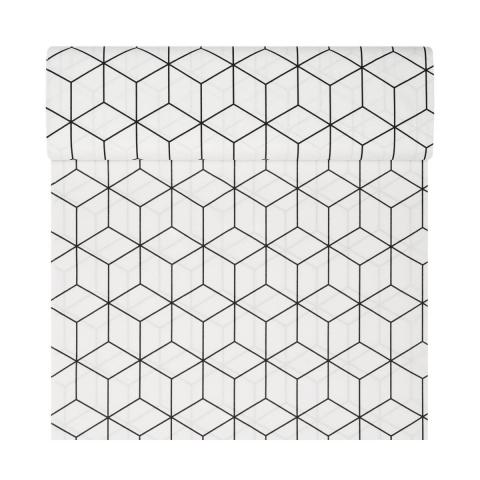 Плат Geometrico 140 см черно-бяло, снимка 2 - Пердета и аксесоари
