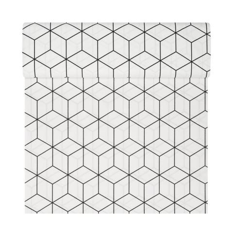 Плат Geometrico 140 см черно-бяло, снимка 2 - Пердета на л.м.