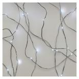LED коледна верига сребриста, 10м студено бяла