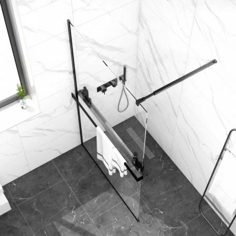 Лавица за параван, черна, снимка 4 - Поставки за кърпи