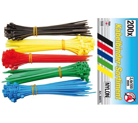 Комплект кабелни превръзки цветни - Крепежни изделия