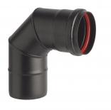 Кюнец за пелетна камина ф80 коляно 90 мат черен