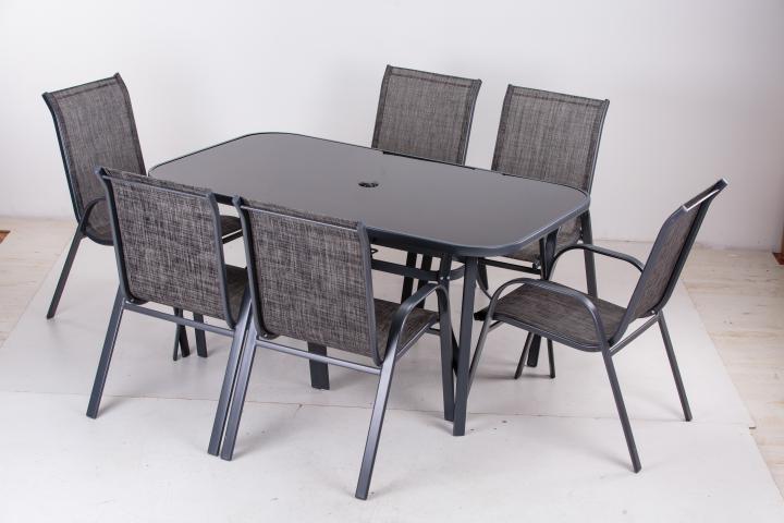 Градински стол COMO с подлакътници тъмно сиво, снимка 2 - Метални столове и пейки