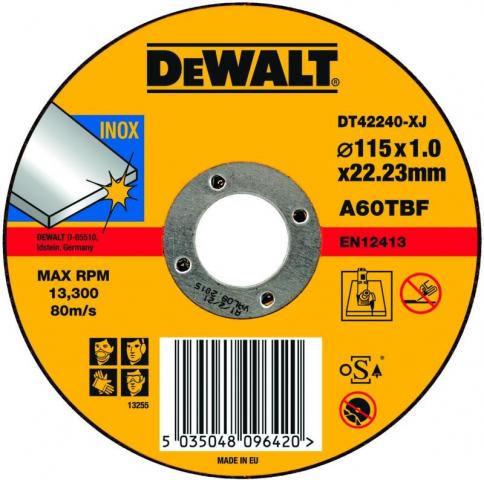 Абразивен диск за рязане метал/инокс  DeWalt   115мм - Дискове за рязане на метал
