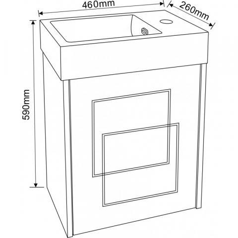 PVC шкаф с умивалник-45 см, снимка 2 - Мебели за баня