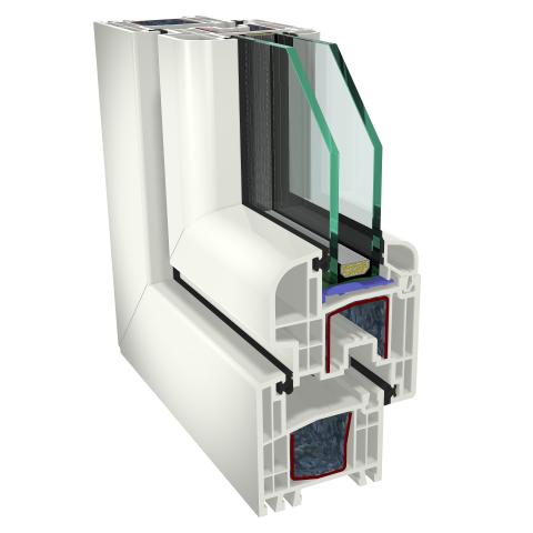 PVC Прозорец 1400/1500 - една фиксирана, една отваряема част десен - Pvc дограма