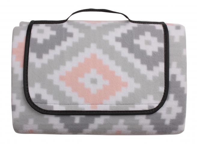 Одеяло за пикник Outono 135x175 см сиво-розово - Одеяла