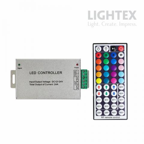 Радиочестотен контролер с дистанционно управление за RGB 44 бутона 144W - Led ленти и аксесоари