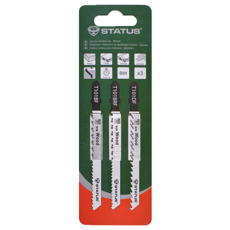 Комплект ножчета за прободен трион за дърво Status 3 бр. - Ножчета за прободен трион