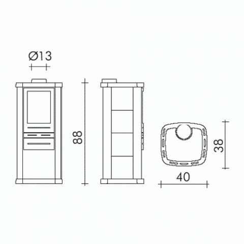 Камина EdilKamin Erika 4.8 kW, снимка 2 - Отопление и климатизация