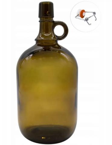 Стъклена бутилка 2000 мл с херметическа капачка - Дамаджани, бутилки, бидони