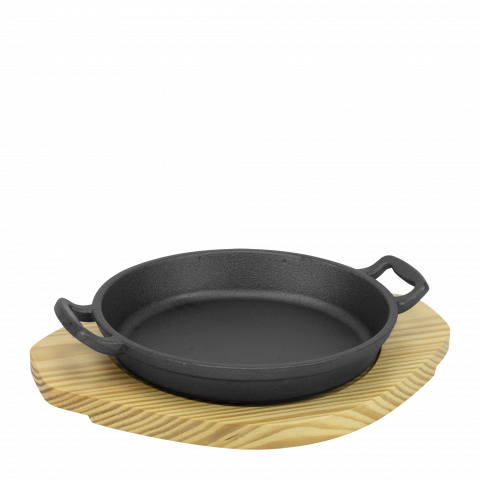 Чугуненa шола с дървена подложка 20 см - Гювечи