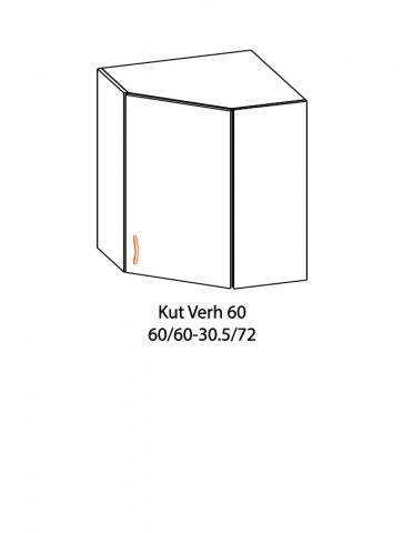 Горен ъглов шкаф Оля В60х60-30.5х72 см, снимка 2 - Модулни кухни с онлайн поръчка