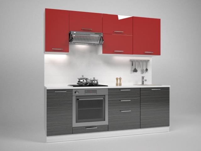 Трейси Шкаф долен с карго механизъм Н 15х82x56 см, черен дъжд, снимка 2 - Модулни кухни с онлайн поръчка