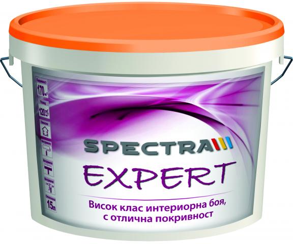 Бяла интериорна боя Spectra Expert 9 л, сатенен мат - Бели бои