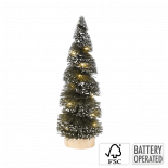 Коледна елха, зелена с LED светлини 20см