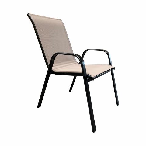 Метален стол, таупе текстилен - Метални столове