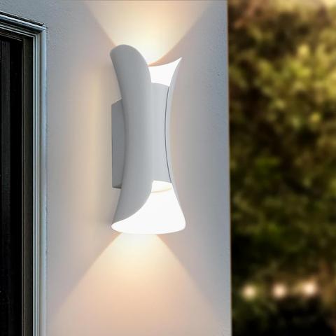 LED фасаден аплик Boston 10W 230V IP65 бял, снимка 7 - Градински лампи